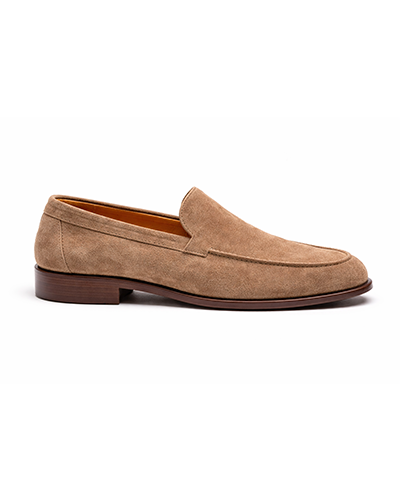 Men’s Beige Suede Plain Loafers
