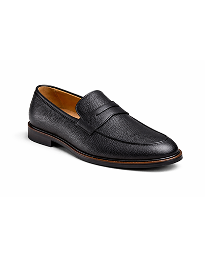Men’s Black Leather Penny Loafers