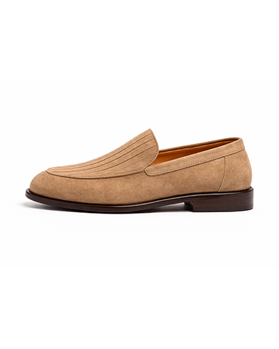 Men’s Beige Suede Textured Loafers