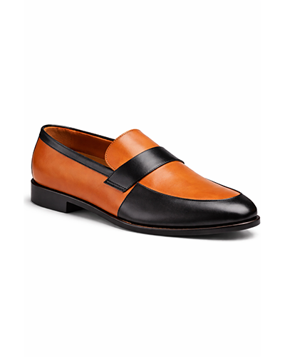 Men’s Two-Tone Leather Strap Loafers