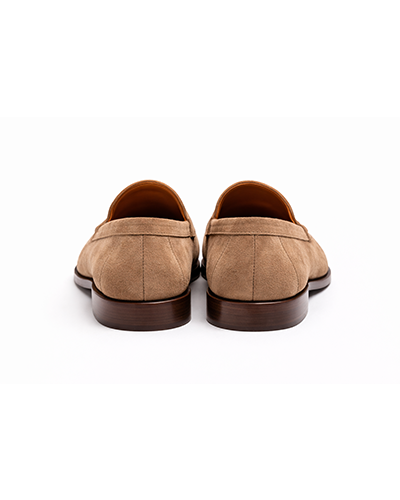 Men’s Beige Suede Plain Loafers