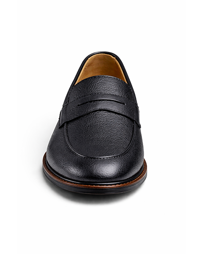 Men’s Black Leather Penny Loafers