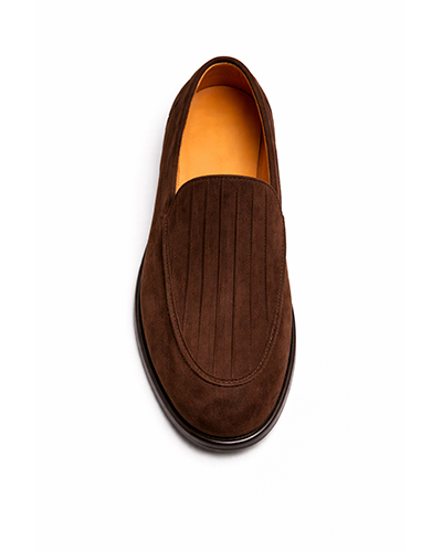 Men’s Brown Suede Textured Loafers