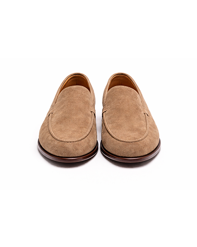 Men’s Beige Suede Plain Loafers
