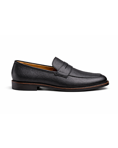 Men’s Black Leather Penny Loafers