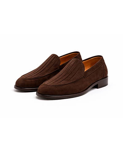 Men’s Brown Suede Textured Loafers